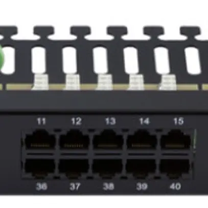 Pannello patch 19" voice 1UA cat3 50×RJ45 4p n.scherm., nero 