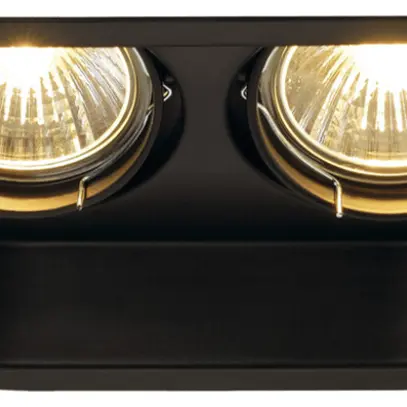 Downlight INC SLV HORN 2 TURNO, 2×GU10 50W ovale IP20 noir mat 