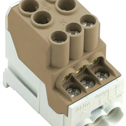 Blocco di distribuzione WM WPD 100 2×25/6×10mm² 101A 690V TS35 marrone 