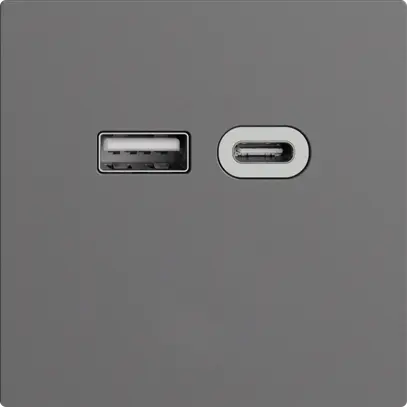 Presa USB 18W tipo A + tipo C Feller EDIZIOdue F 230V 3600mA grigio scuro 