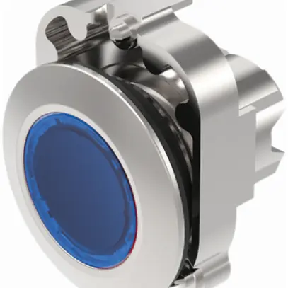 Allogiamento per pulsante luminoso EAO45 piatto blu Ø30.5mm IP67/IP69K anello gr 