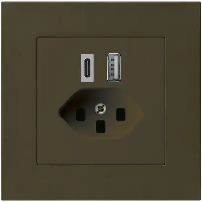 Prise de charge USB ENC kallysto.pro 18W PD 1×type A 1×type C T23 brun 