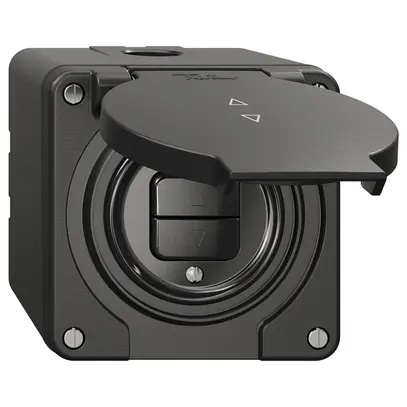 Interrupteur pour stores NAP NEVO, 1-canal, hauteur 65 mm, 87×87 mm, noir 