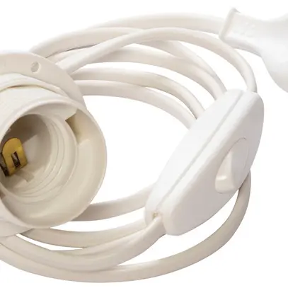Portalampada ELBRO E27 set di bottiglie con interruttore cavo 150cm bianco 