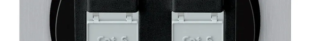 Scatola di raccordo INC origin 2×RJ45 8(8) cat.6 obliquo 77×77mm nero 