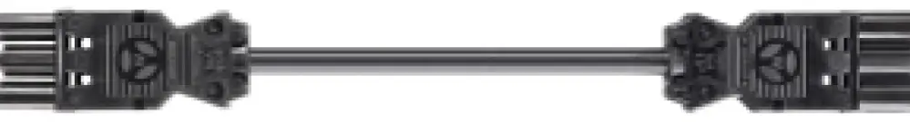 Rallonge Wieland GST18i3 3×1.5mm² 250V 16A 2m noir fiche-prise, Cca 