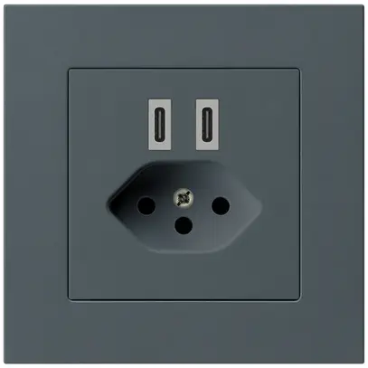 Prise de charge USB ENC Hager kallysto.pro C-C 20W+T13 5V 94×94mm anthracite 