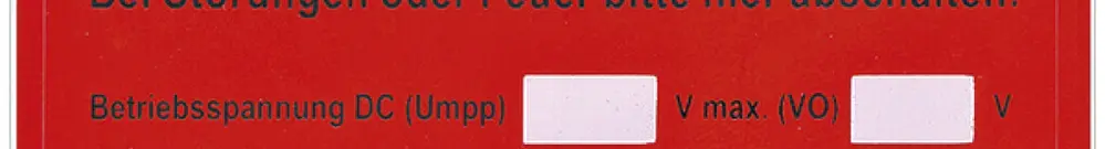 Etichetta UV per installazione PV 50×90mm tipo 2 rosso 