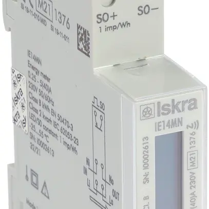 Compteur d'énergie numérique AMD ISKRA 1 phase MID 40A bidirectionnel IR 