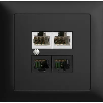 Scatola INS 4×RJ45 2×u/2×s EDIZIOdue nero R&M swissline NT 2ab 