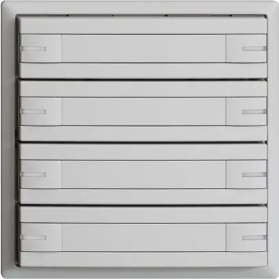 Poussoir ENC KNX 8× EDIZIOdue gris clair RGB avec LED avec insert papier 