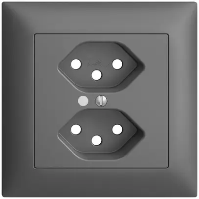 Kit frontale INC EDIZIOdue grigio scuro 88×88mm 2×T13 con lente 