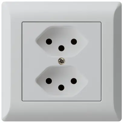 Presa INC kallysto.line 2×T13 grigio chiaro con protezione bambini 