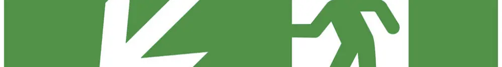 Pittogramma DOTLUX con freccia diagonal verso sinistra basso p.EXITflat 