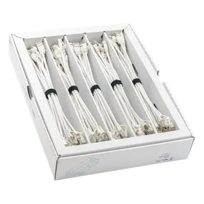 Cavo patch SLIM: 25cm, bianco, 50 pezzi Cat.6A, U/FTP, jack non infrangibile 