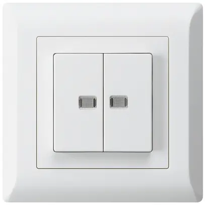 Pulsante luminoso INC kallysto.line 2×AR/1P con 2 lenti bianco 