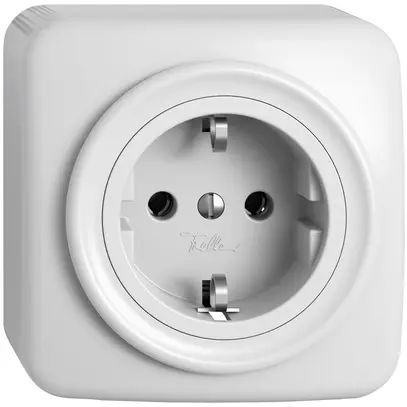 Presa AP STANDARDdue SNAPFIX® SCHUKO 16A 230V 76×76mm bianco 