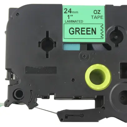 Cassette ruban compatible avec OZE-751, 24mm×8m, vert/noir 