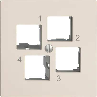 Kit di montaggio EDIZIOdue EASYNET S-One, per 4×RJ45, uscita dritta, crema 
