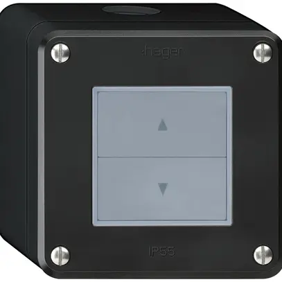 Interrupteur pour stores AP robusto IP55 noir avec 2 touches de fonction 