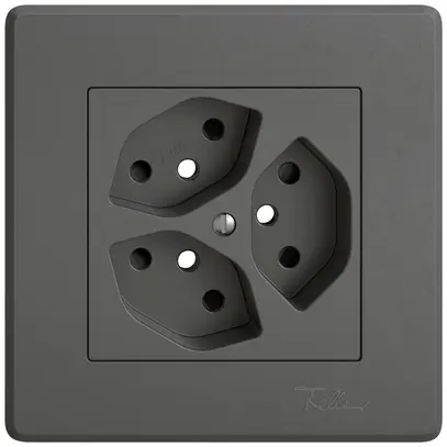 Kit di montaggio INC EDIZIO.liv SNAPFIX® per presa 3×T13 shutter grs 
