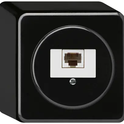 Boîte de raccordement AP basico 1×RJ45u noir 