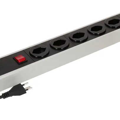 Presa multipla MH POWER LINE 10A interruttore 7×T13 1.5m grigio-nero 