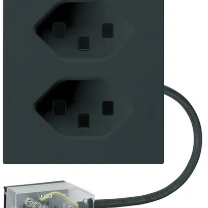 Presa INS 2×tipo 23 Hager FLF per cavo piatto Technofil L3 nero 