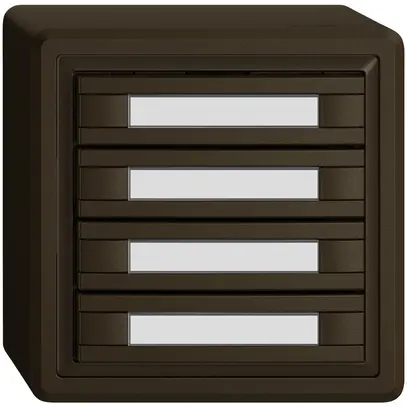 Poussoir KNX RGB AP EDIZIO.liv SNAPFIX® capteur temp.s.LED étiqu.4× comm.2T br 