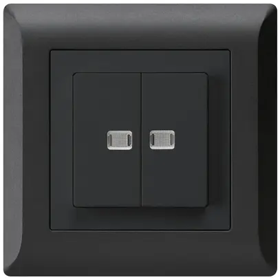 Interrupteur poussoir lumineux ENC kallysto.line 1/3+3/1 avec 2 lentilles noir 