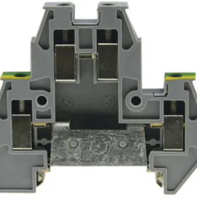 Morsetto di terra componibile Woertz 0.5…4mm² vite 2×2 DIN 35mm grigio 
