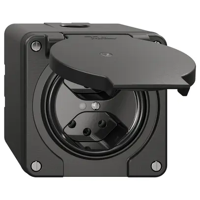Presa NAP NEVO, 2×T13, IP21, c.LED, nero 