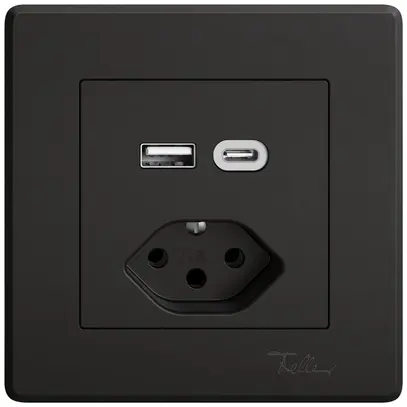 Prise de charge USB ENC EDIZIO.liv SNAPFIX® USB A+C/T13 3A 230VAC no 