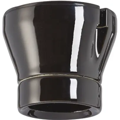 Douille pour plafond Roesch E27 trois pièces h=56mm porcelaine noir 