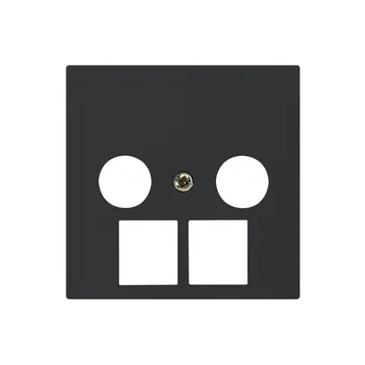 Placca frontale kallysto 2×coassiale/2×RJ45 nero 