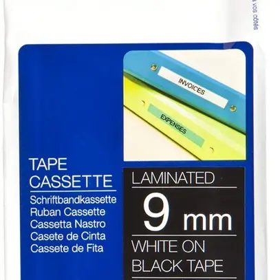 Cassette ruban Brother TZe-325 9mm×8m, noir/blanc 