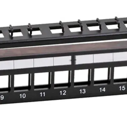 Pannello patch 19" H-LINE I 24-port Keystone vuoto schermato 1UA nero 