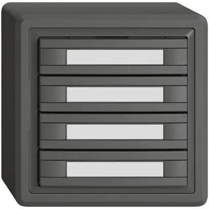 Poussoir KNX RGB AP EDIZIO.liv SNAPFIX® capteur temp.s.LED étiqu.4× comm.2T grf 