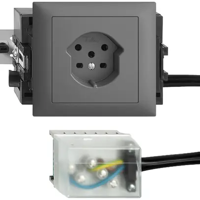 Presa INS tipo 15 EDIZIOdue, 46…69mm, per Powerbus, grigio scuro 
