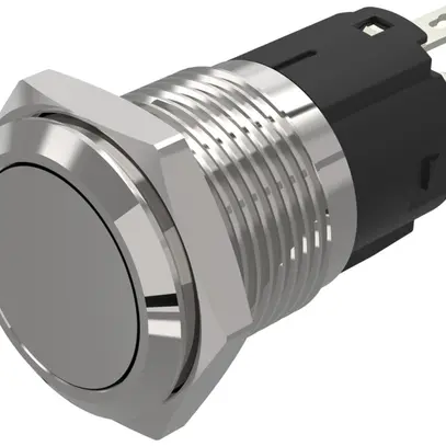 Contact à poussoir EAO 82 1COM raccord souder plat Ø16mm encliquetab.acier aff. 