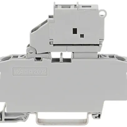 Borne de sécurité WAGO 2L pour fusible G 5×20mm 2.5mm² gris 
