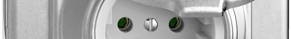 UP-SCHUKO-Steckdose FH GUP 16A, 250VAC, L+N+PE Aluminium kugelpoliert 