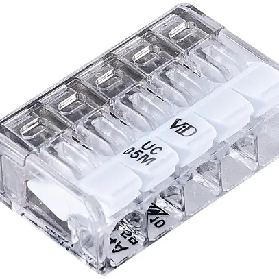 Morsetto connessione Steffen mini 5 punti serraggio 0.2…2.5mm² leve tr 100 pezzi 