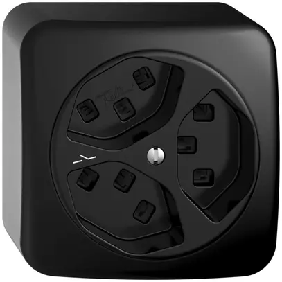 Prise AP 3×T23 Feller STANDARDdue QX54, 1×séparé, bornes enfichables, noir 