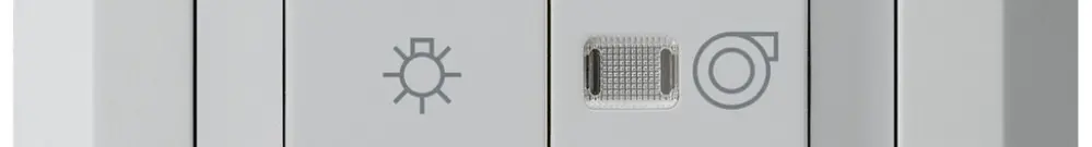 Interruttore luminoso INC kallysto.line grigio chiaro 1/1L simb. illum.+ventil. 