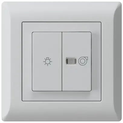 Interruttore luminoso INC kallysto.line grigio chiaro 1/1L simb. illum.+ventil. 
