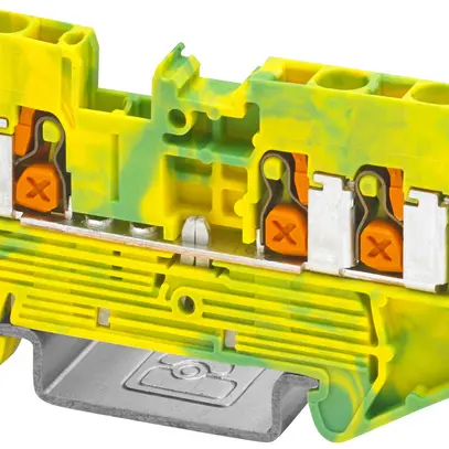 Morsetto di terra componibile PX XT 2,5-TWIN-PE 4mm² 3×1 DIN35 ve-gi 