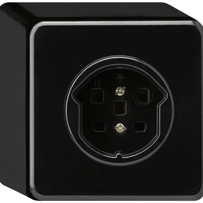 Prise AP basico T25 noir bornes à vis 