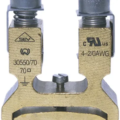 Morsetto di terra componibile Woertz 16…70mm² raccordo a vite 2×1 guida DIN 35mm 