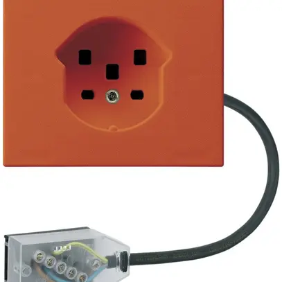 Prise FLF HA type 25 bornes enfichables adaptateur câble plat Technofil orange 